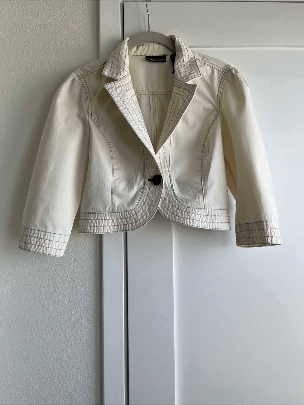 DKNY Cream Cropped Blazer Jacket